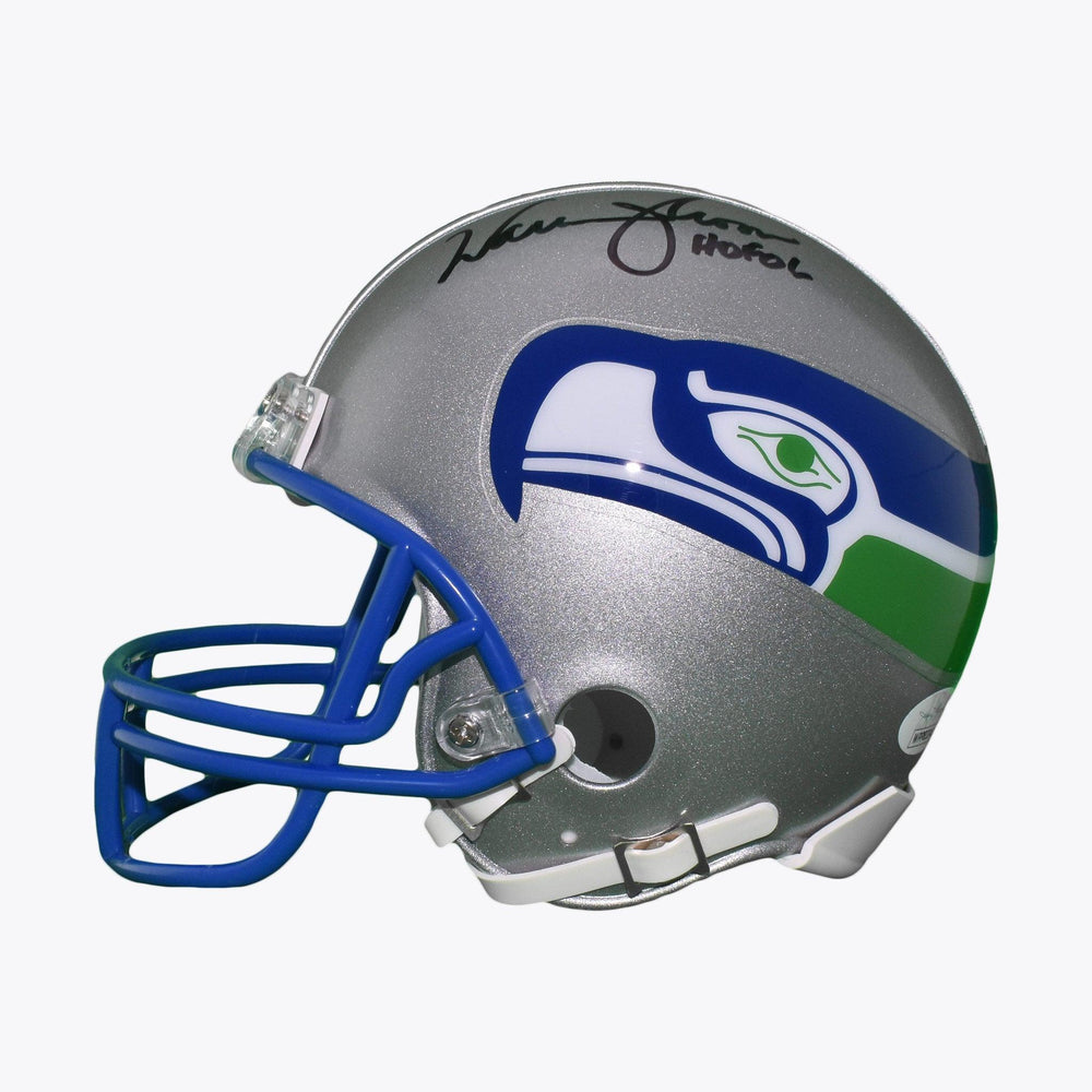 Warren Moon Signed HOF 06 Seattle Seahawks Mini Football Helmet (JSA) - RSA