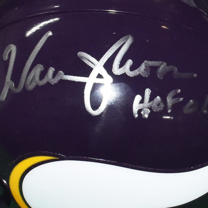 Warren Moon Signed HOF 06 Minnesota Vikings Mini Football Helmet (JSA) - RSA