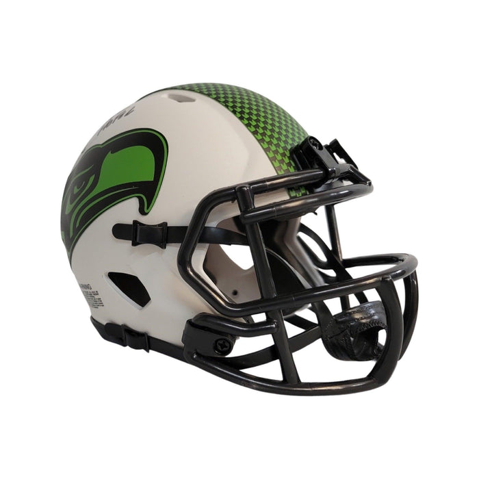 Warren Moon Signed HOF 06 Inscription Seattle Seahawks Lunar Eclipse Speed Mini Replica Football Helmet (JSA) - RSA