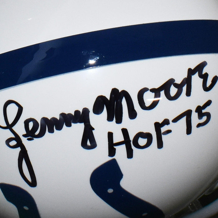 Lenny Moore Signed HOF 75 Indianapolis Colts Mini Football Helmet (JSA) - RSA