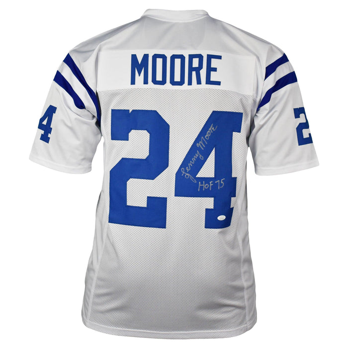 Lenny Moore Signed HOF 75 Pro-Edition White Football Jersey (JSA) - RSA