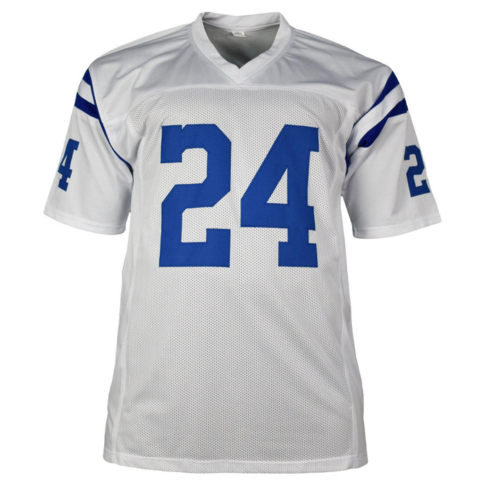 Lenny Moore Signed HOF 75 Pro-Edition White Football Jersey (JSA) - RSA