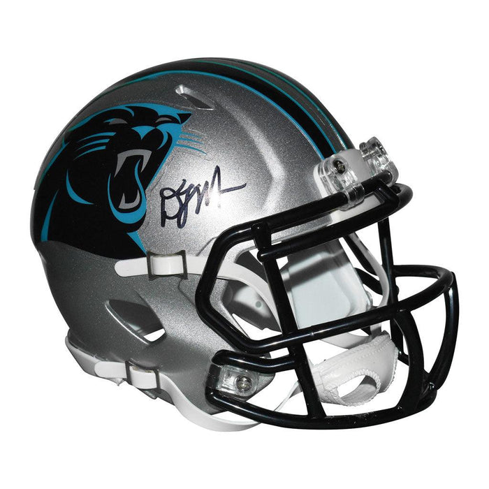 DJ Moore Signed Carolina Panthers Speed Mini Replica Silver Football Helmet (Beckett) - RSA