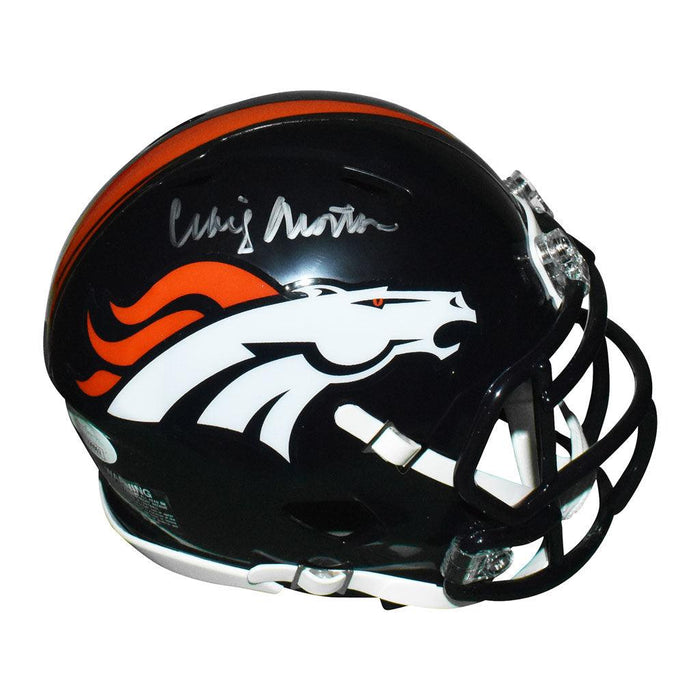 Craig Morton Signed Denver Broncos Speed Mini Replica Navy Blue Football Helmet (JSA) - RSA