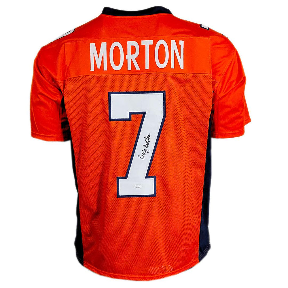 Craig Morton Signed Denver Modern Orange Football Jersey (JSA) - RSA
