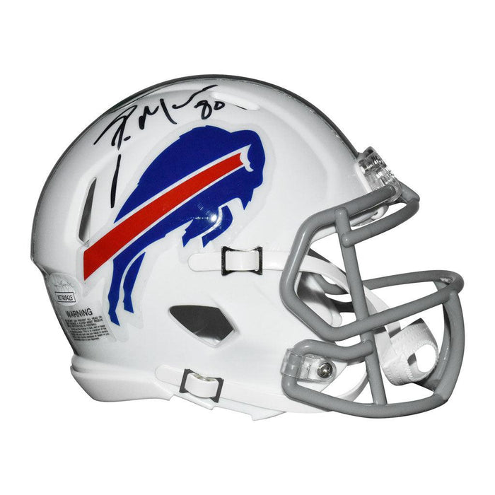 Eric Moulds Signed Buffalo Bills Speed Mini Replica White Football Helmet (JSA) - RSA