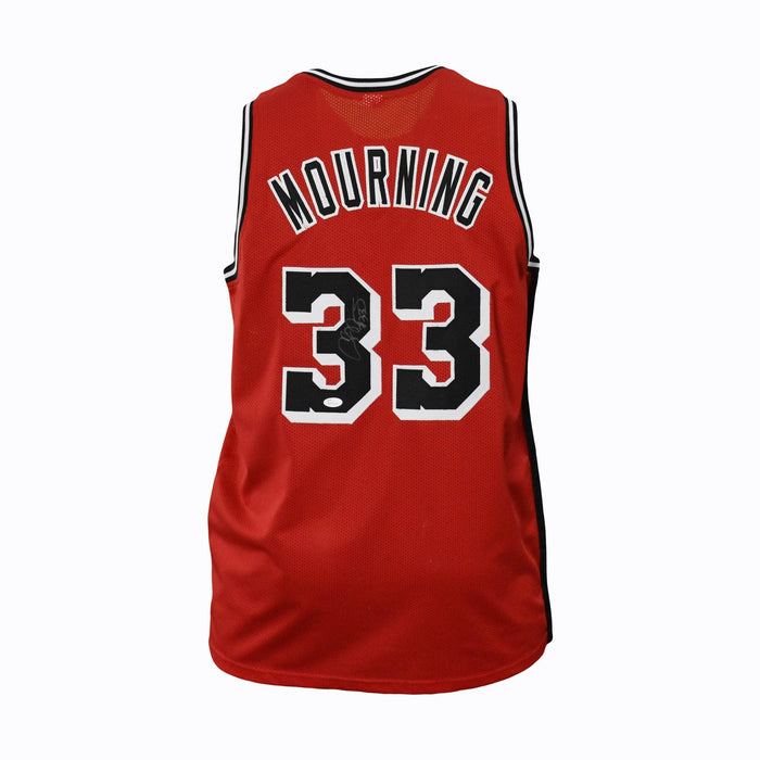 Alonzo Mourning Signed Miami Red Basketball Jersey (JSA) - RSA
