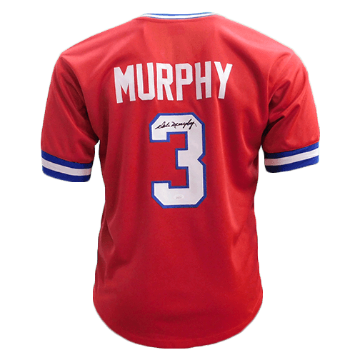 Dale Murphy Autographed Throwback Atlanta Red Jersey (JSA) - RSA