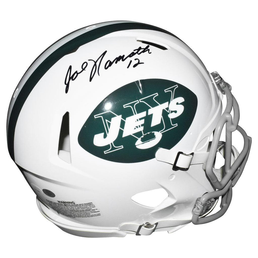 Joe Namath Signed And Inscribed Number 12 Inscription Helmet Authentic Jets Full Size Speed Helmet (JSA Witnessed) - RSA