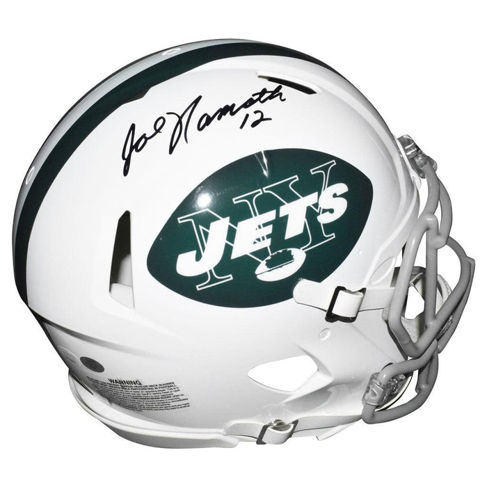 Joe Namath Signed And Inscribed Number 12 Inscription Helmet Authentic Jets Full Size Speed Helmet (JSA Witnessed) - RSA