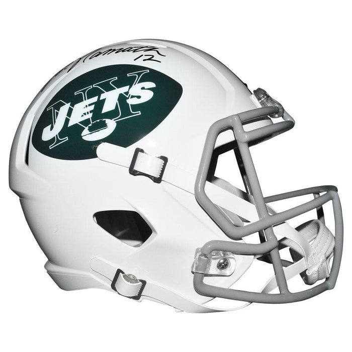 Joe Namath Signed And Inscribed Number 12 Inscription Helmet Jets Speed Rep Full-Size Helmet (JSA Witnessed) - RSA