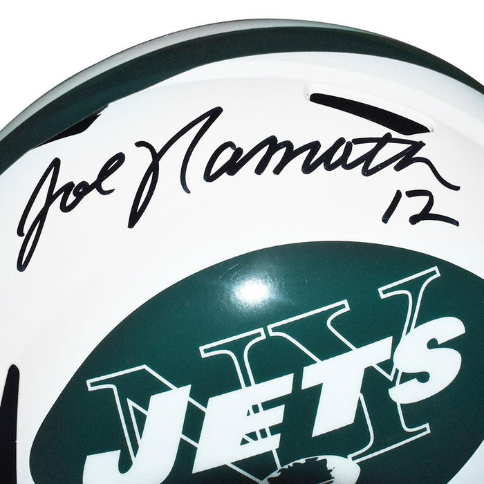 Joe Namath Signed And Inscribed Number 12 Inscription Helmet Jets Speed Rep Full-Size Helmet (JSA Witnessed) - RSA