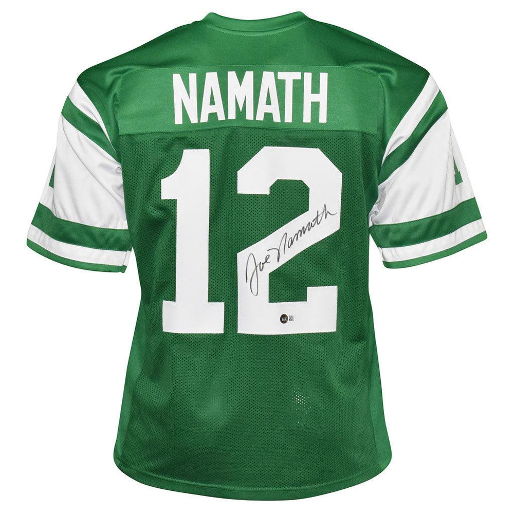 Joe Namath Signed Jersey Jets Green Custom Jersey (BAS Witnessed) - RSA