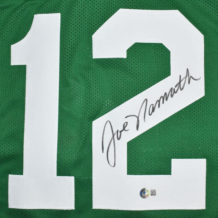 Joe Namath Signed Jersey Jets Green Custom Jersey (BAS Witnessed) - RSA