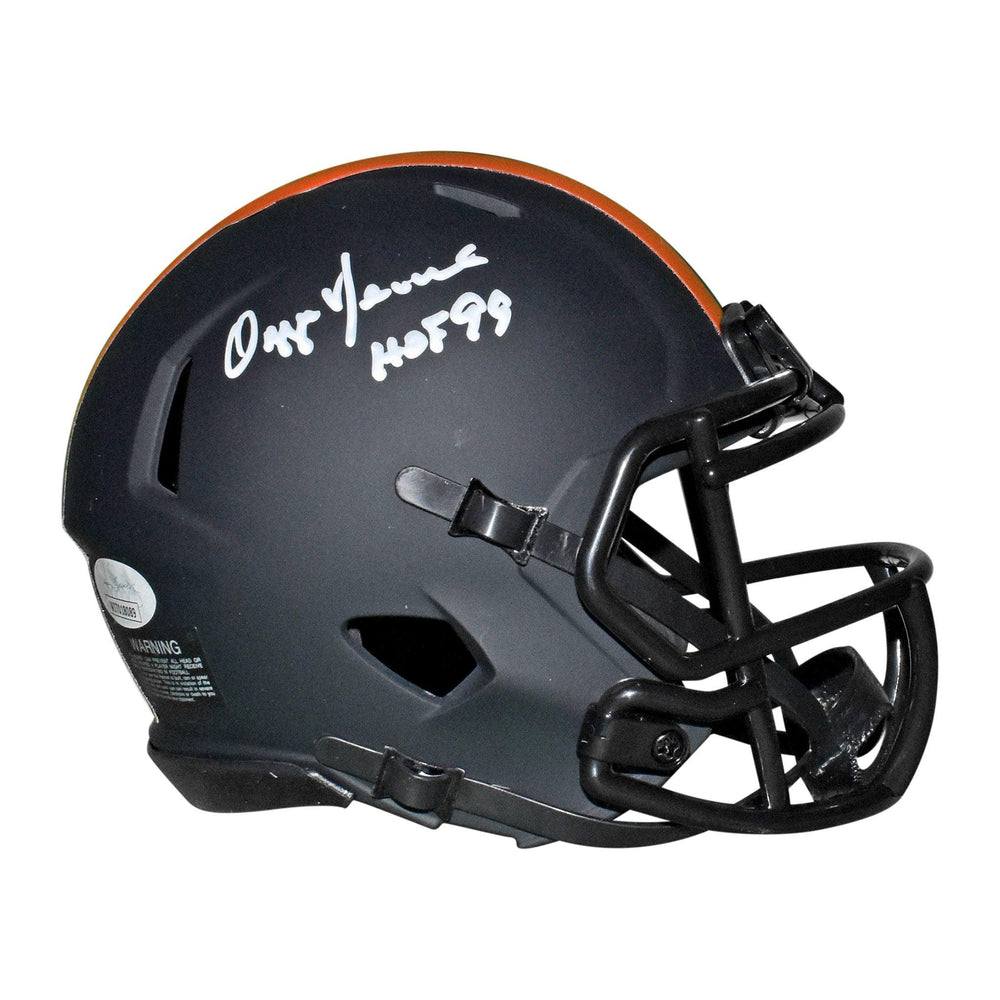 Ozzie Newsome Signed HOF 99 Inscription Cleveland Browns Eclipse Speed Mini Replica Football Helmet (JSA) - RSA
