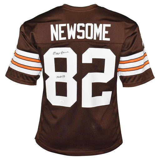 Ozzie Newsome Signed HOF 99 Inscription Cleveland Pro Brown Football Jersey (JSA) - RSA