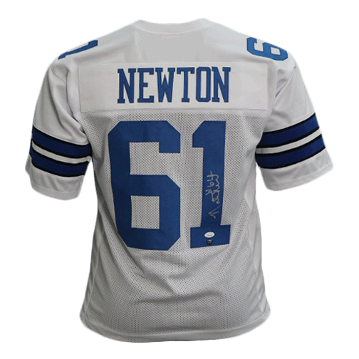 Nate Newton Pro Style Autographed Football Jersey White (JSA) - RSA