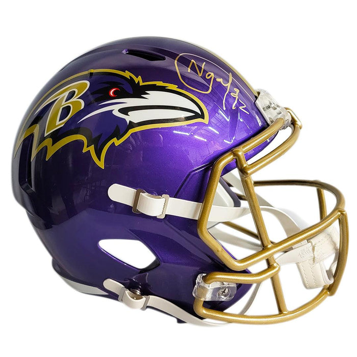 Haloti Ngata Signed Baltimore Ravens Flash Speed Full-Size Replica Football Helmet (JSA) - RSA
