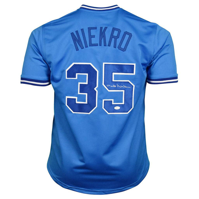 Phil Niekro Signed Atlanta Light Blue Baseball Jersey (JSA) - RSA