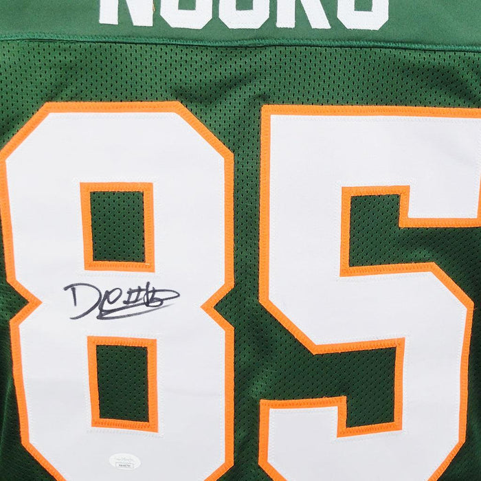 David Njoku Signed Miami College Green Football Jersey (JSA) - RSA