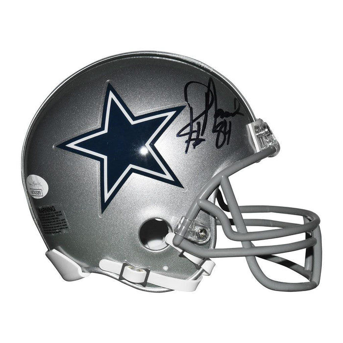 Jay Novacek Signed Dallas Cowboys Mini Replica Silver Football Helmet (JSA) - RSA