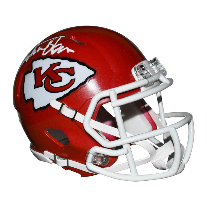 Christian Okoye Signed Kansas City Chiefs Speed Mini Replica Red Football Helmet (JSA) - RSA