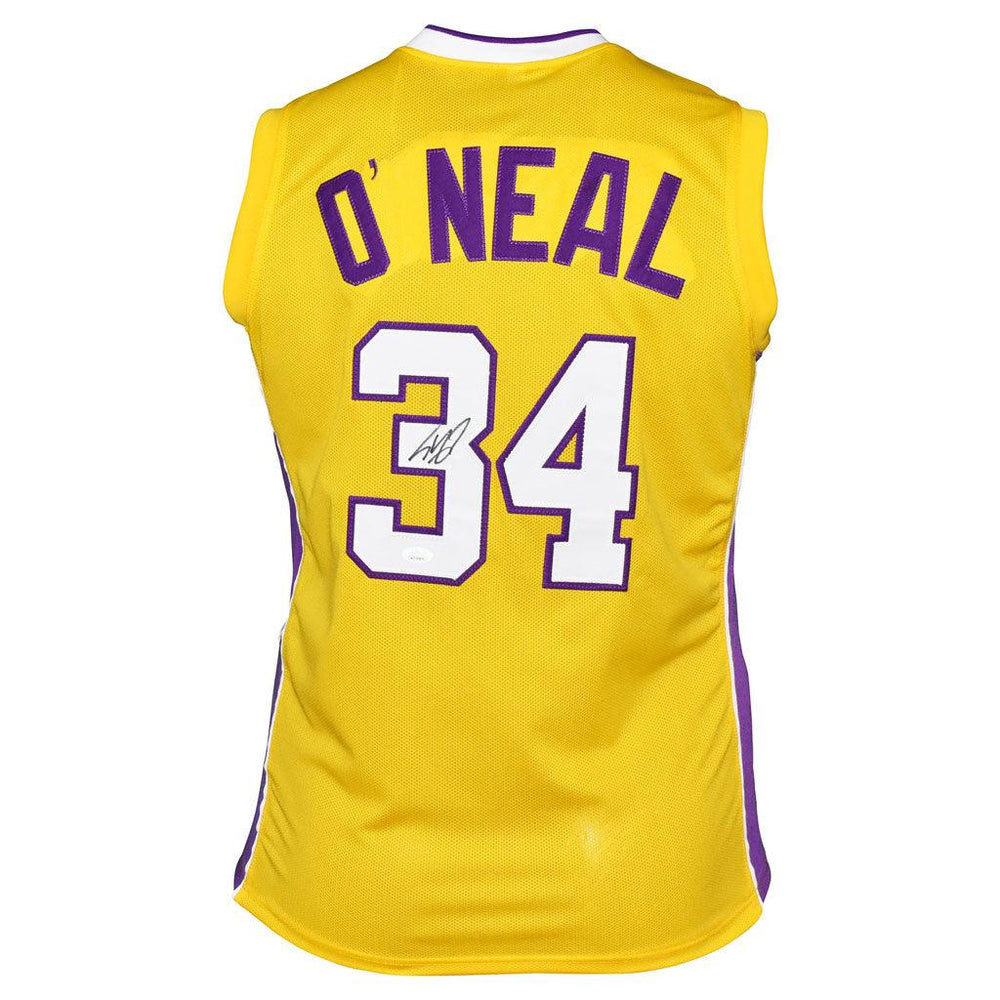 RSA Shaquille O'Neal Signed Los Angeles Pro Yellow Basketball Jersey (Beckett)