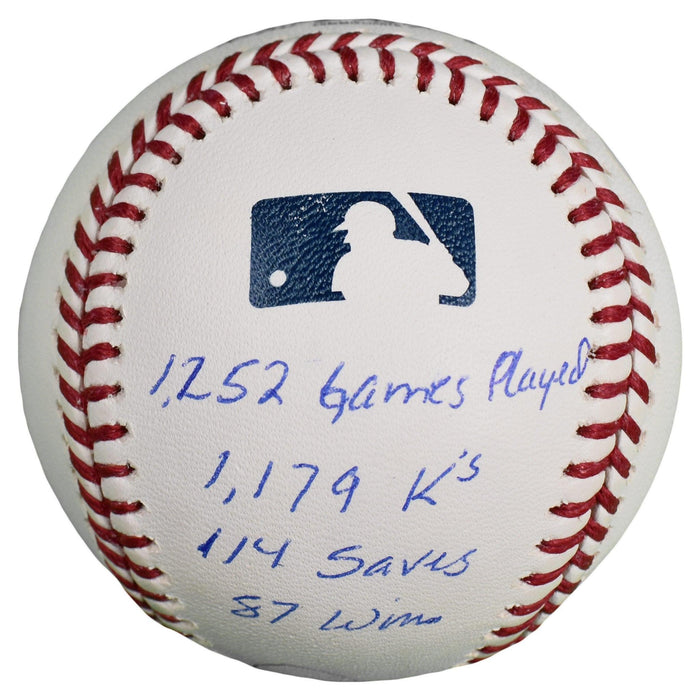 Jesse Orosco Autographed Major League Baseball With 8 Inscriptions (JSA) - RSA