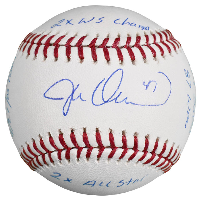 Jesse Orosco Autographed Major League Baseball With 8 Inscriptions (JSA) - RSA