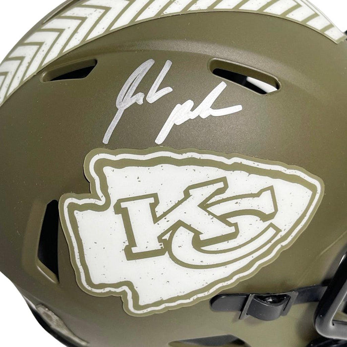 Isiah Pacheco Signed Kansas City Chiefs Salute to Service Speed Mini Replica Football Helmet (JSA) - RSA