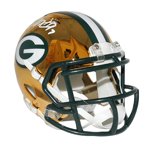 Davante Adams Packers Autographed CHROME Mini Speed Football Helmet (JSA) - RSA