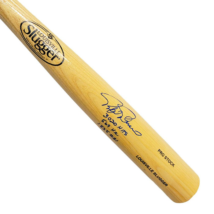 Rafael Palmeiro Signed Three Inscription Louisville Slugger Official MLB Blonde Baseball Bat (JSA) - RSA