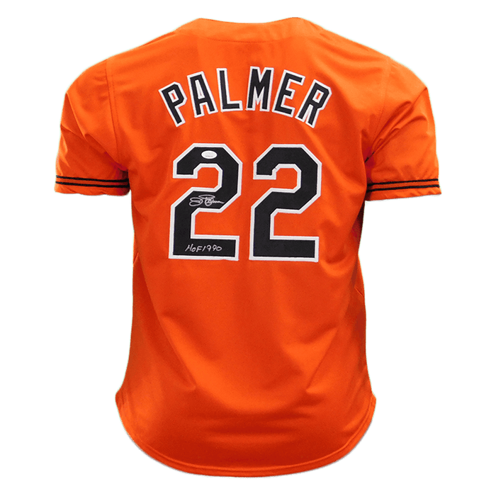 Jim Palmer Autographed & Framed Orange Orioles Jersey