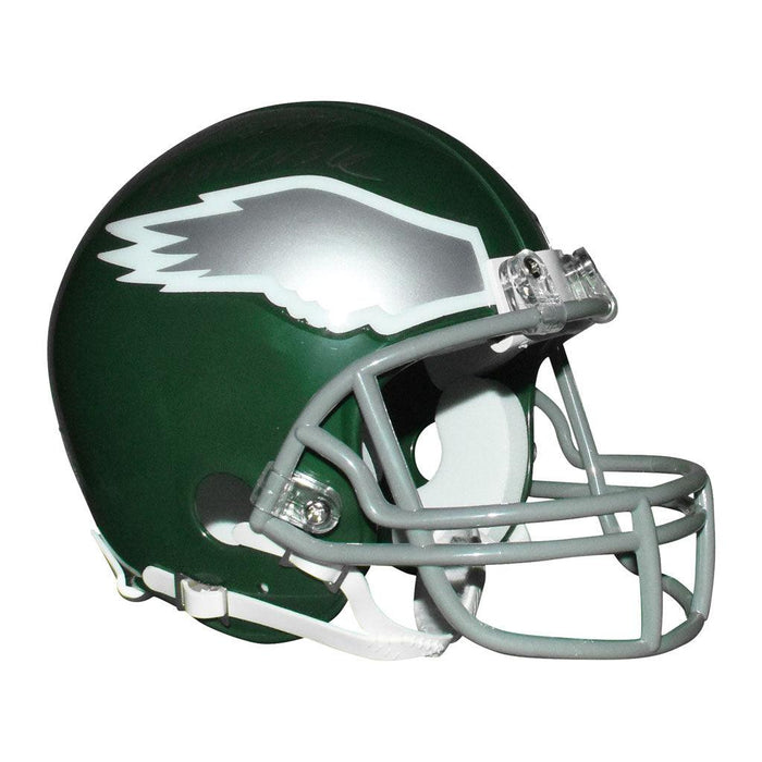 Vince Papale Signed Invincible Inscription Philadelphia Eagles Mini Replica Green Throwback Football Helmet (JSA) - RSA