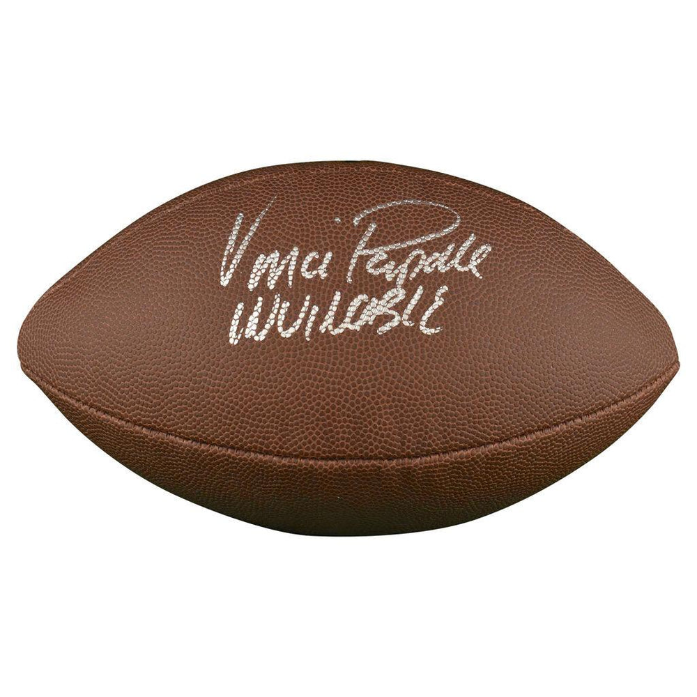 Vince Papale Signed Invincible Inscription Wilson Official NFL Replica Football (JSA) - RSA
