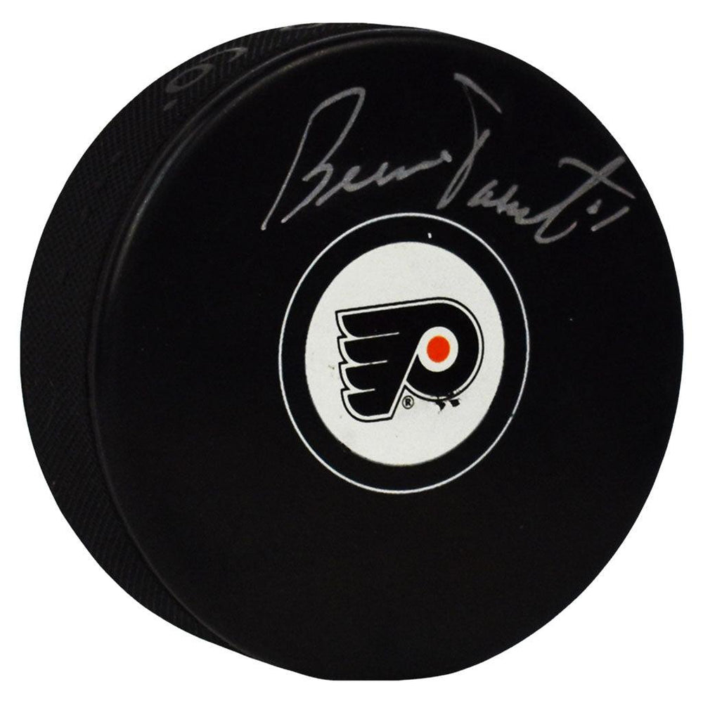 Bernie Parent Signed Philadelphia Flyers Team Logo Official NHL Hockey Puck (JSA) - RSA