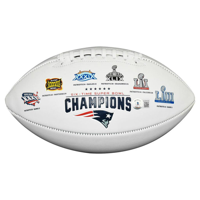 Rodney Harrison Signed New England Patriots Official NFL Team Logo Football (Beckett) - RSA