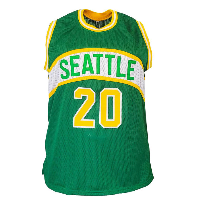 Gary Payton Signed Seattle Green Basketball Jersey (JSA) - RSA