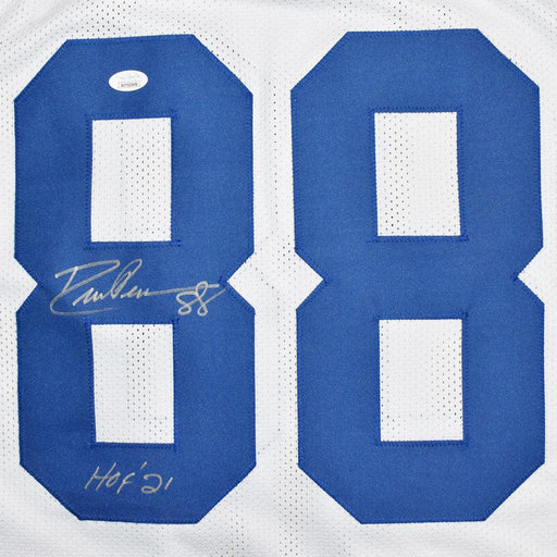 Drew Pearson Signed HOF 21 Inscription Dallas White Football Jersey (JSA) - RSA