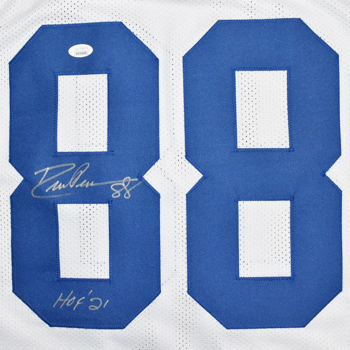 Drew Pearson Signed HOF 21 Inscription Dallas White Football Jersey (JSA) - RSA