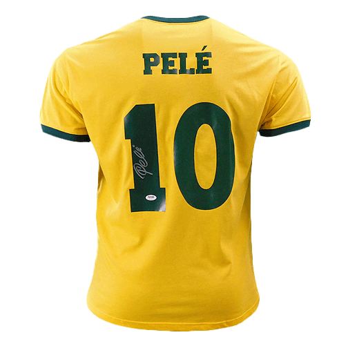 Pele Signed CBD Brazil Yellow Soccer Jersey (PSA) - RSA