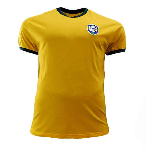 Pele Signed Brazil Yellow Soccer Jersey (Beckett) - RSA
