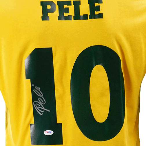 Pele Signed CBD Brazil Yellow Soccer Jersey (PSA) - RSA