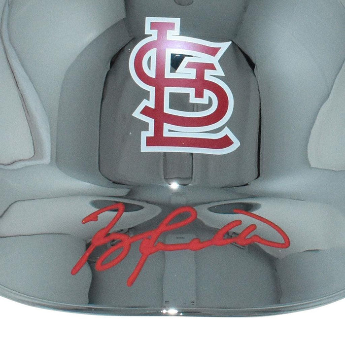 Terry Pendleton Signed St Louis Cardinals Chrome Mini MLB Baseball Batting Helmet (JSA) - RSA