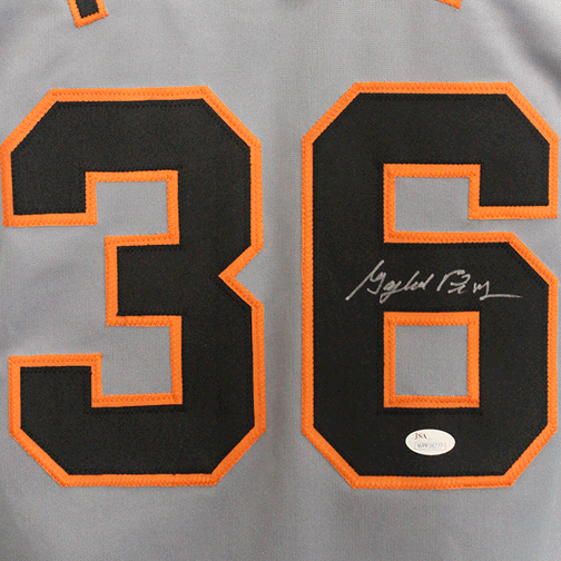 Gaylord Perry Autographed Pro Style Grey Baseball Jersey (JSA) - RSA