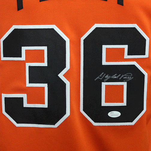 Gaylord Perry Autographed Pro Style Orange Baseball Jersey (JSA) - RSA