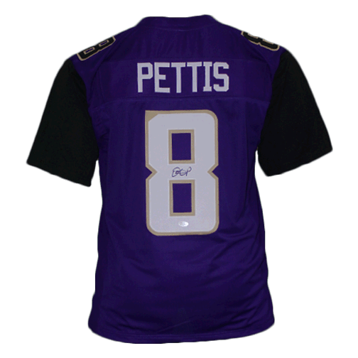 Dante Pettis College Style Autographed Football Jersey Purple (JSA) - RSA