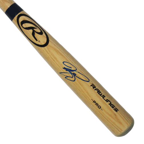 Mike Piazza Autographed Full Size Rawlings Baseball Blonde Bat (JSA) - RSA
