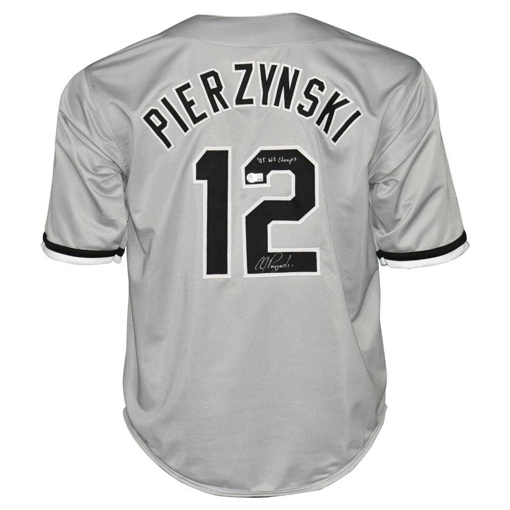 AJ Pierzynski Signed 05 WS Champs Inscription Chicago Grey Baseball Jersey (Beckett) - RSA