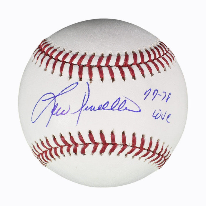 Lou Piniella Signed 77-78 World Series Champs Inscription Official Major League Baseball (JSA) - RSA